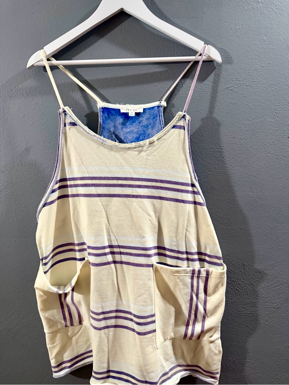 NWOT Oli & Hali Cream and Purple Striped Sleeveless Romper